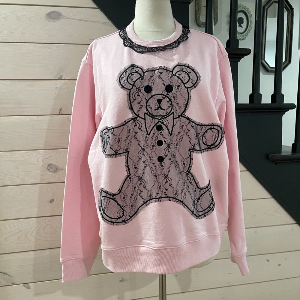 Teddy Fresh Lace Applique Bear Sweatshirt NWT Size Medium - Picture 4 of 11